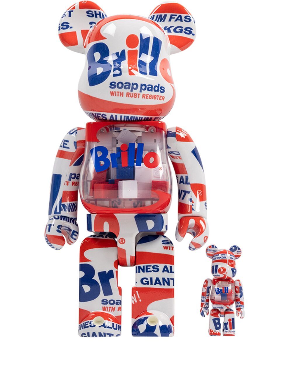 MEDICOM TOY x Andy Warhol Brillo BE@RBRICK 100% and 400% figure set - Red von MEDICOM TOY