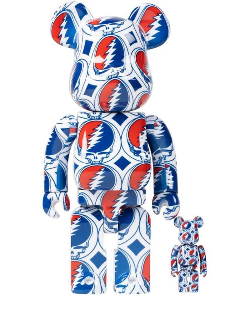 MEDICOM TOY x Grateful Dead Steal Your Face BE@RBRICK 100% and 400% figure set - White von MEDICOM TOY