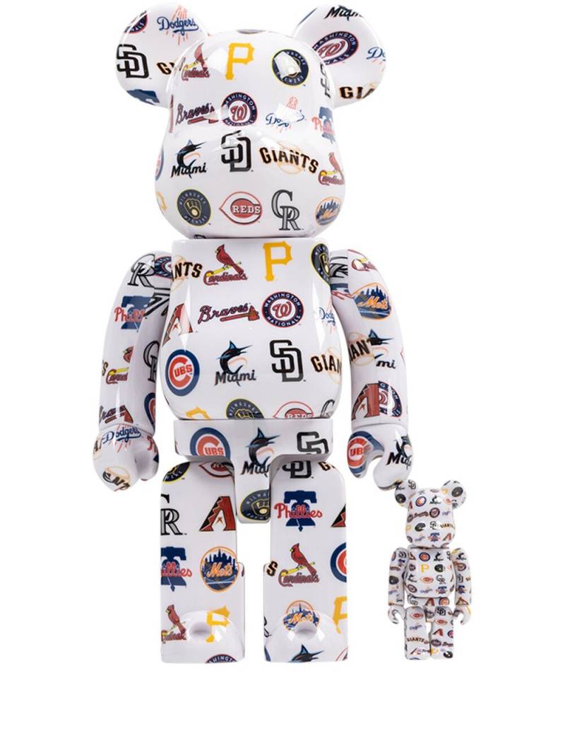 MEDICOM TOY x MLB National League BE@RBRICK 100% and 400% figure set - White von MEDICOM TOY