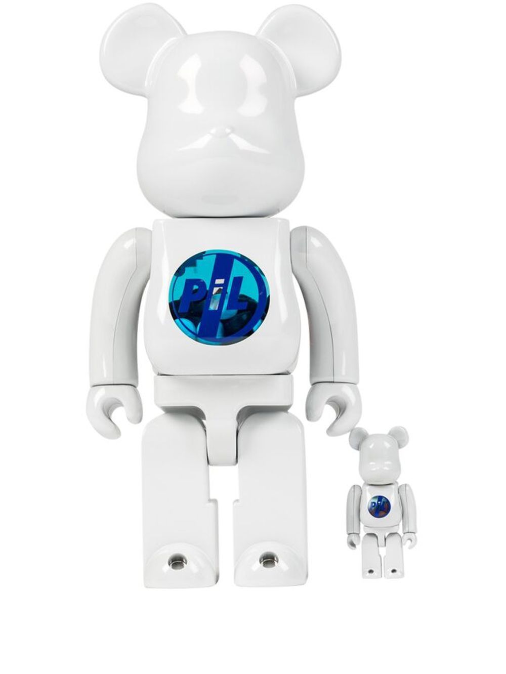 MEDICOM TOY x Public Image Limited Chrome BE@RBRICK 100% and 400% figure set - White von MEDICOM TOY