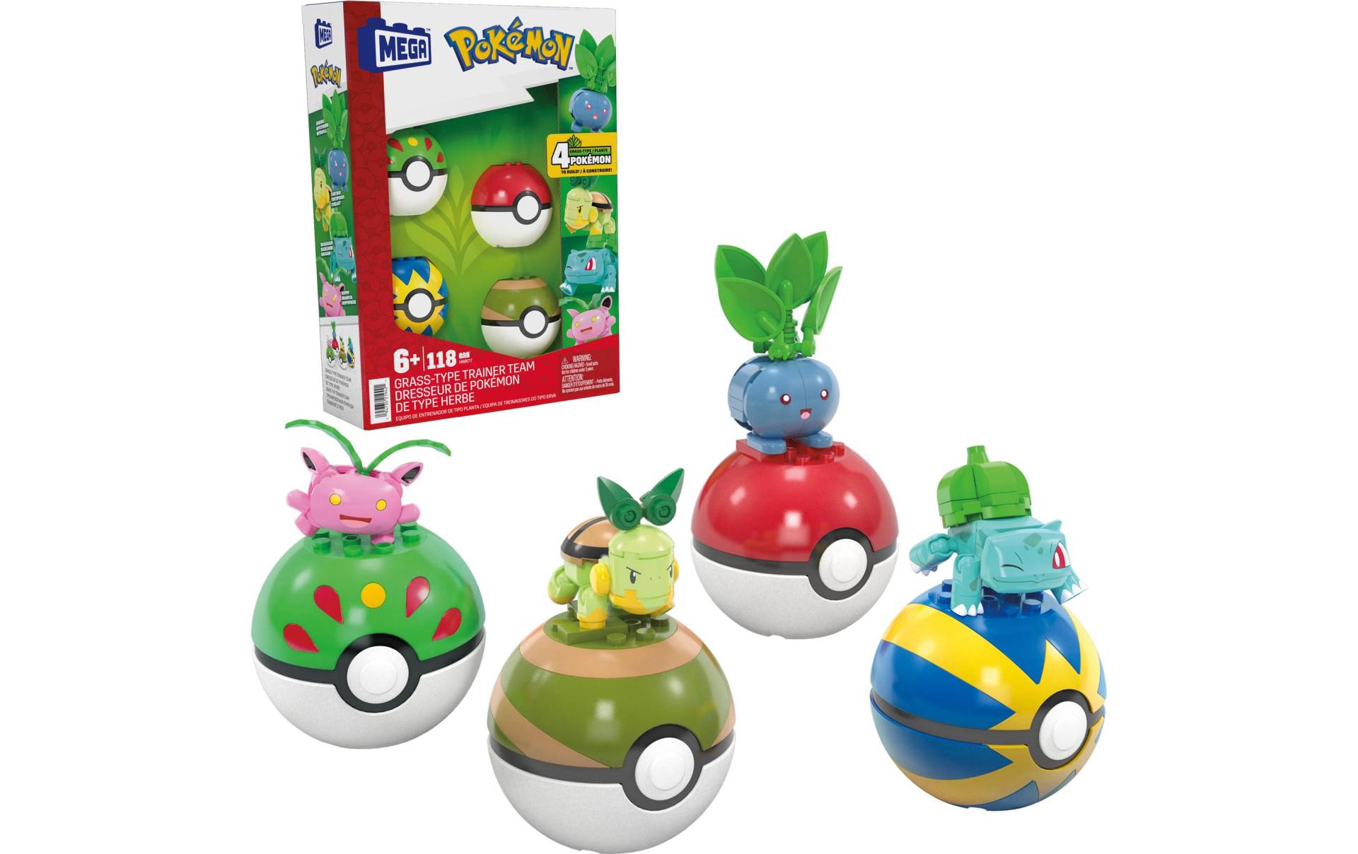 MEGA Spielfigur »Construx Pokémon Pflanzen-Typ Sets«, (118 tlg.) von Mega