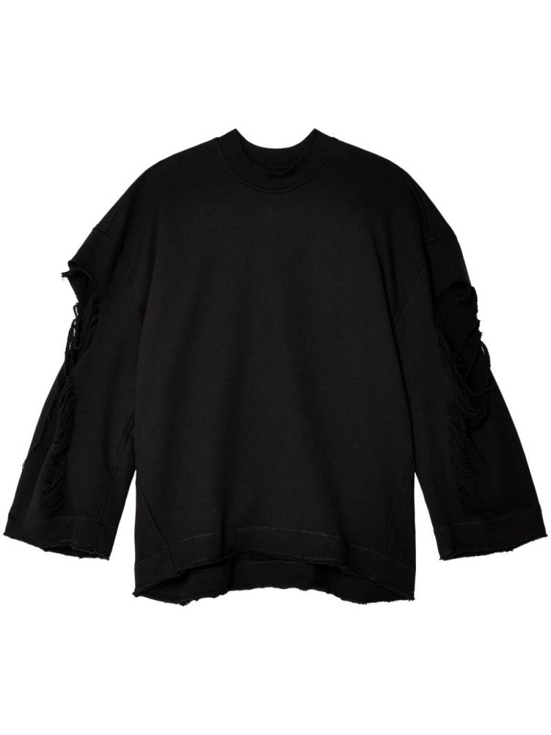 Melitta Baumeister distressed cotton sweatshirt - Black von Melitta Baumeister