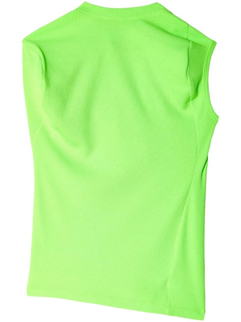 Melitta Baumeister fine-ribbed asymmetric-hem top - Green von Melitta Baumeister