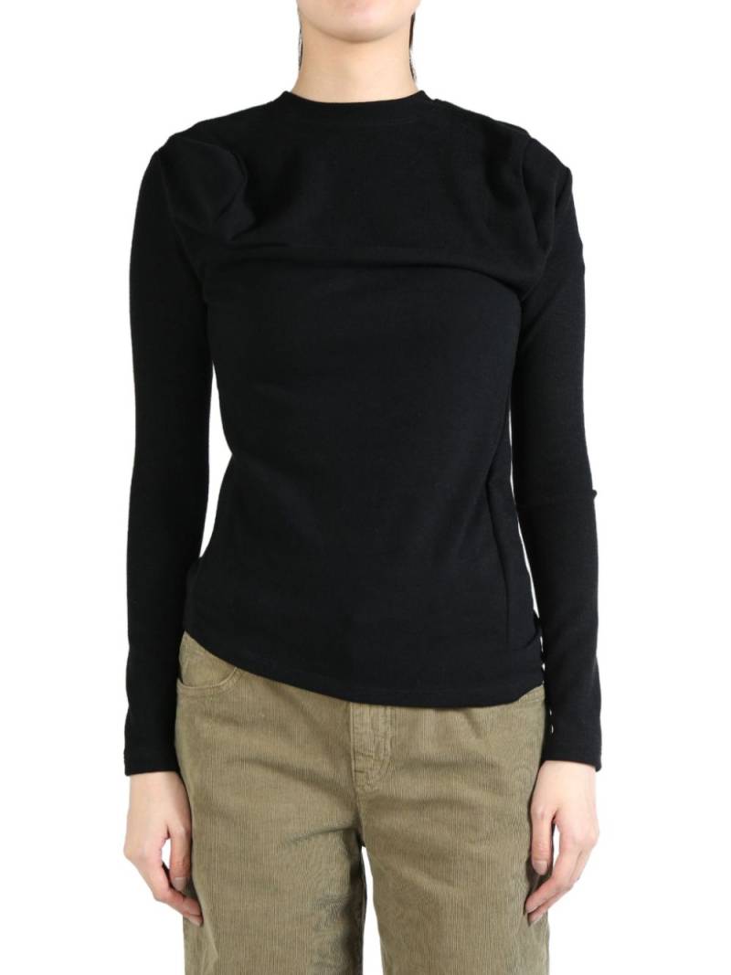 Melitta Baumeister long-sleeve wavy top - Black von Melitta Baumeister