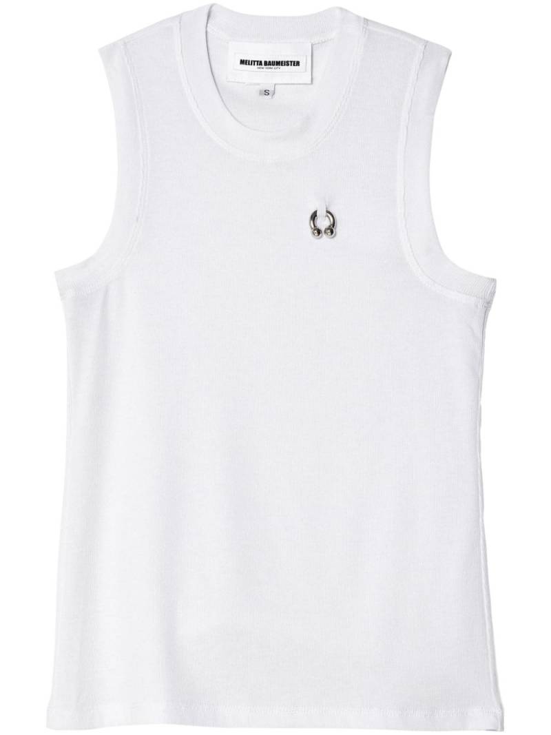 Melitta Baumeister piercing-embellished tank top - White von Melitta Baumeister