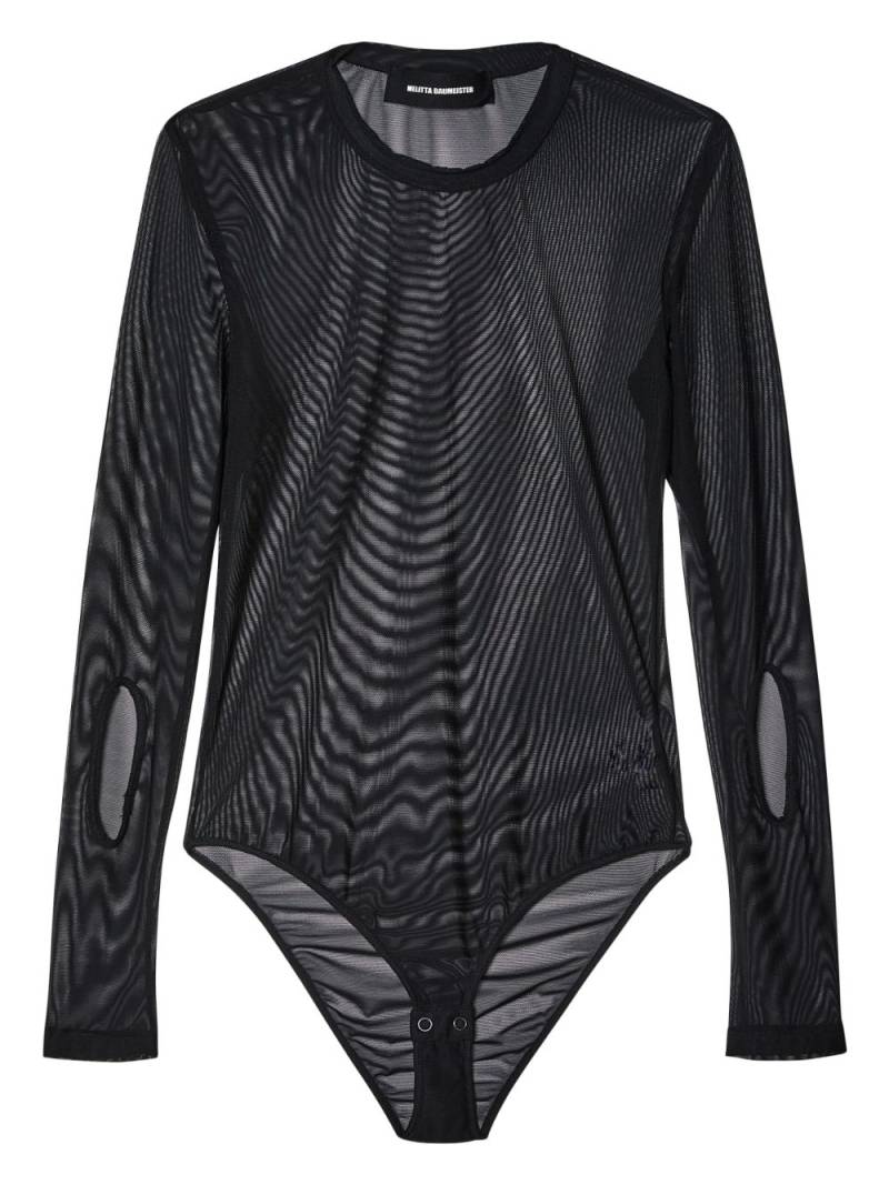 Melitta Baumeister semi-sheer long-sleeve bodysuit - Black von Melitta Baumeister