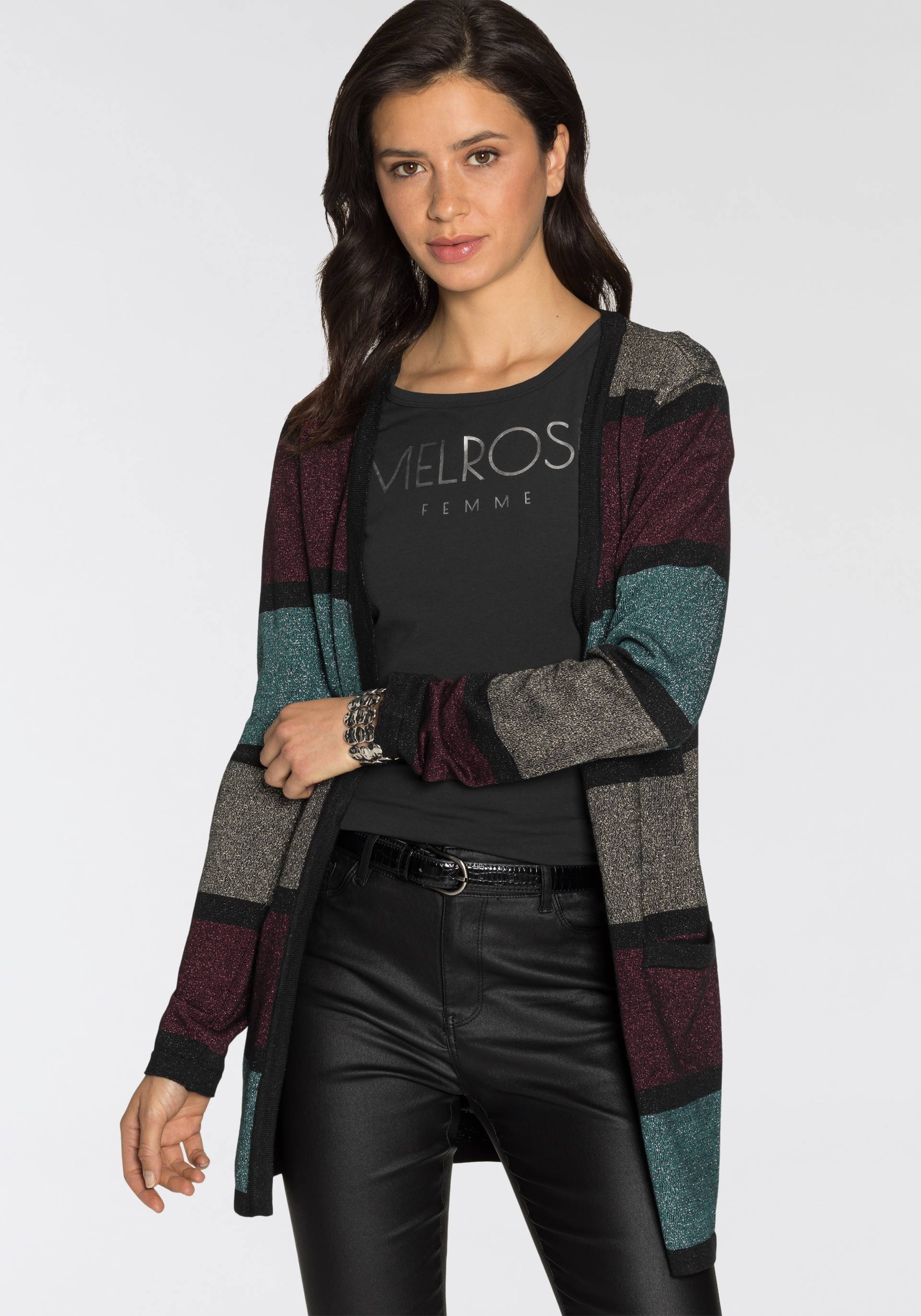 Melrose Cardigan, aus weichem Glitzergarn von Melrose