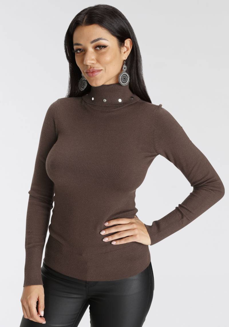 Melrose Rollkragenpullover, mit Ziernieten von Melrose