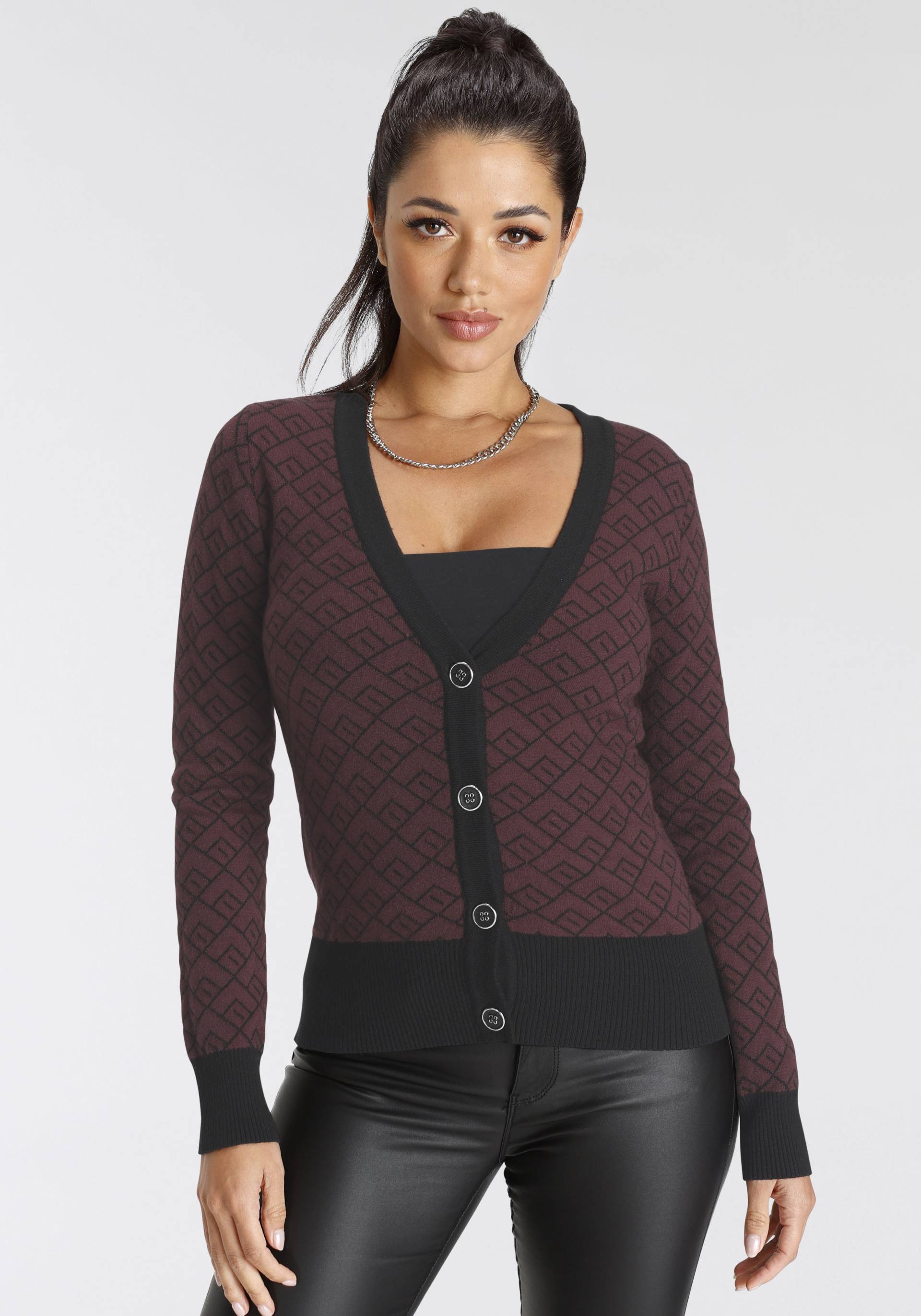Melrose Strickjacke, mit Kontrastdetails und Knöpfen Melrose Strickjacke, mit Kontrastdetails und Knöpfen von Melrose
