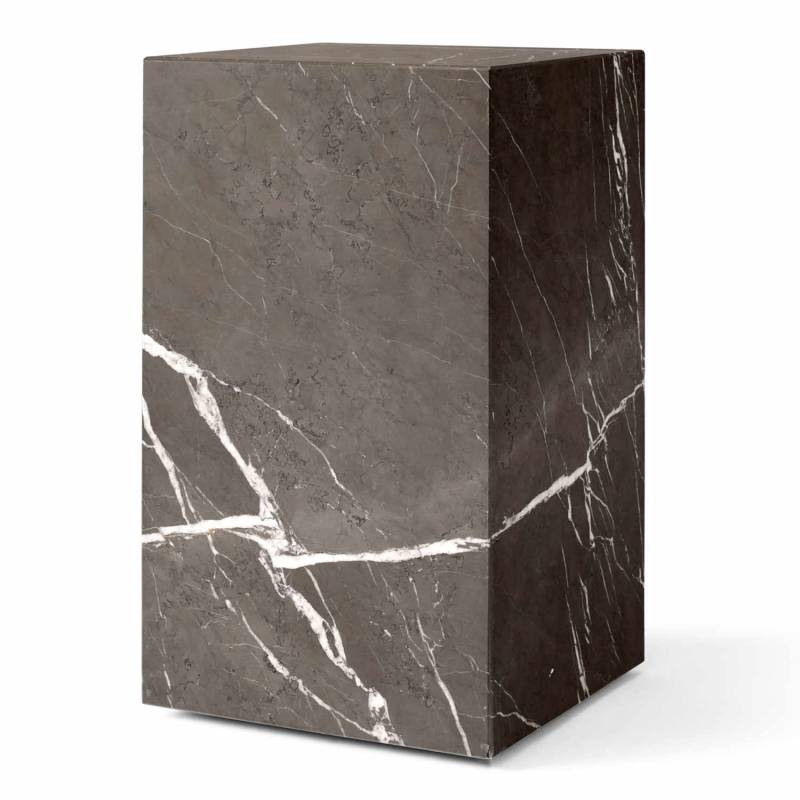 Plinth Couchtisch, Grösse b.30 x t.30 x h.51 cm, Marmor grey kendzo marble von Audo Copenhagen