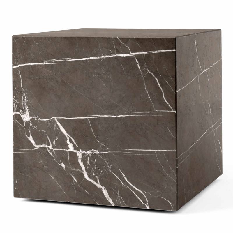 Plinth Couchtisch, Grösse b.40 x t.40 x h.40 cm, Marmor grey kendzo marble von Audo Copenhagen