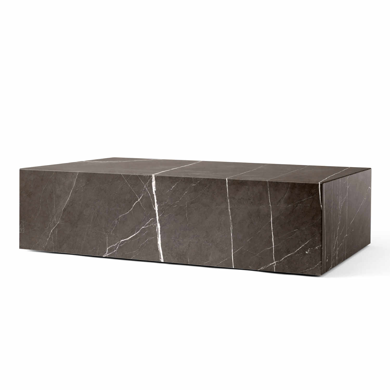 Plinth Couchtisch, Grösse l.100 x b.60 x h.27 cm, Marmor grey kendzo marble von Audo Copenhagen