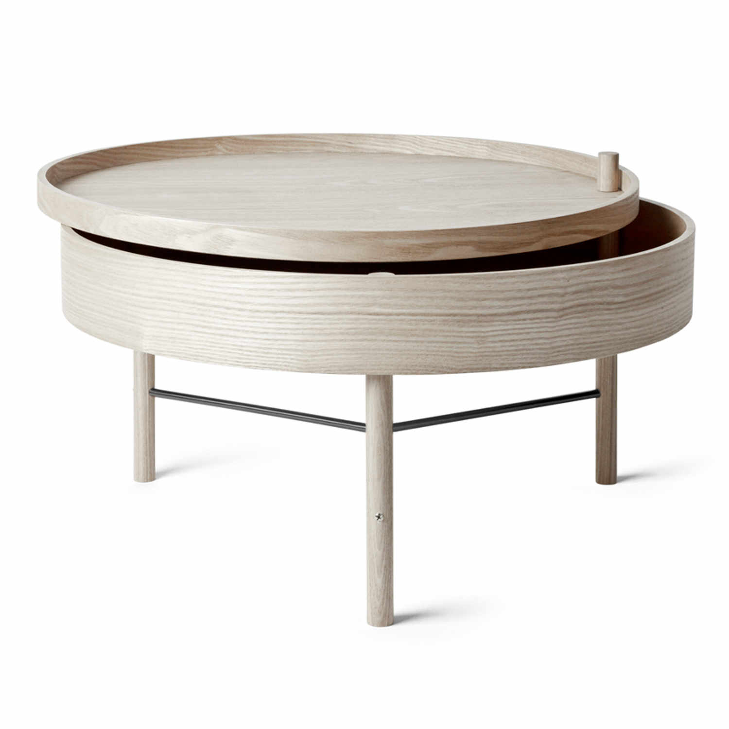 Turning Table Beistelltisch, Ausführung weisse eiche/schwarzes chrom Turning Table Beistelltisch, Ausführung weisse eiche/schwarzes chrom von Audo Copenhagen