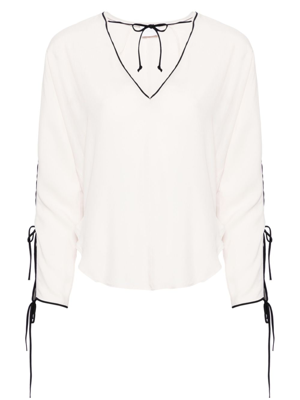 Merci contrasting-trim tied blouse - Neutrals von Merci