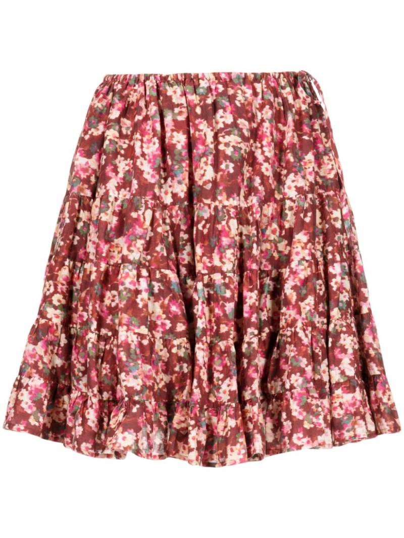 Merlette floral-print tiered cotton skirt - Multicolour von Merlette