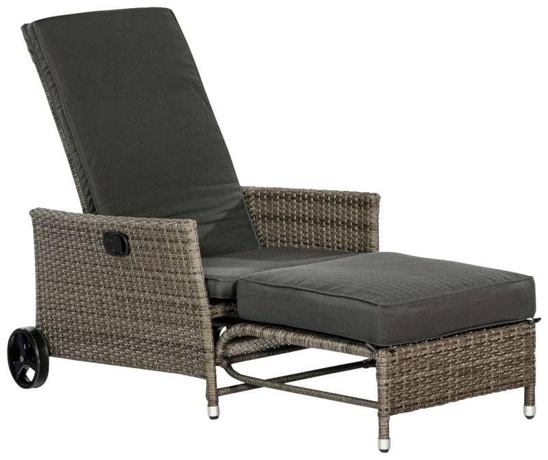 MERXX Gartensessel »Komfort Deckchair«, (4-tlg.), Stahl/Kunststoff, inkl. Auflagen von Merxx