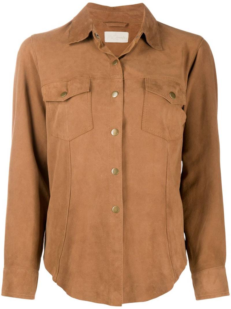 Mes Demoiselles suede chest pocket shirt - Neutrals von Mes Demoiselles