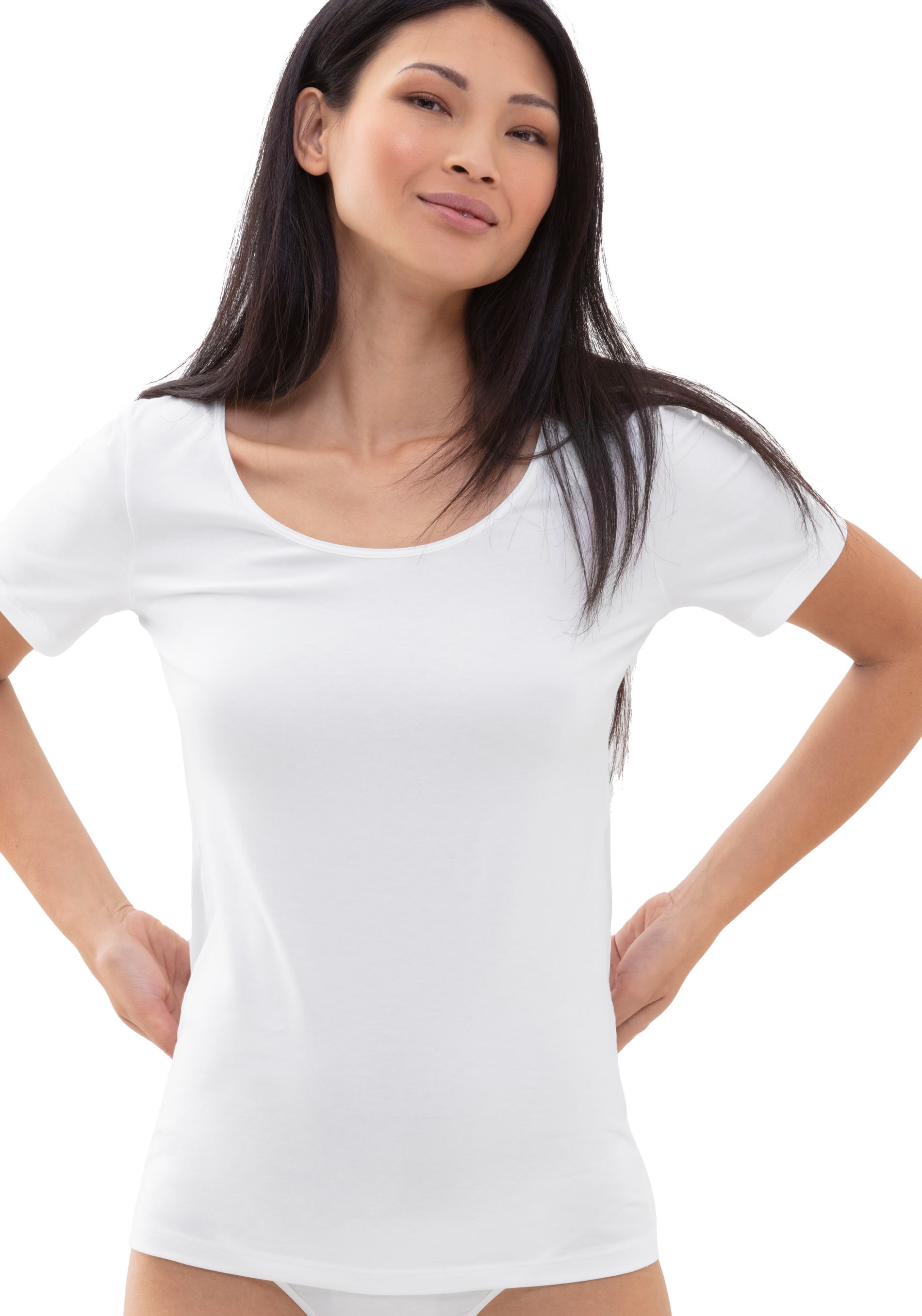 Mey T-Shirt »COTTON PURE«, Tiefer Rundhalsausschnitt von Mey