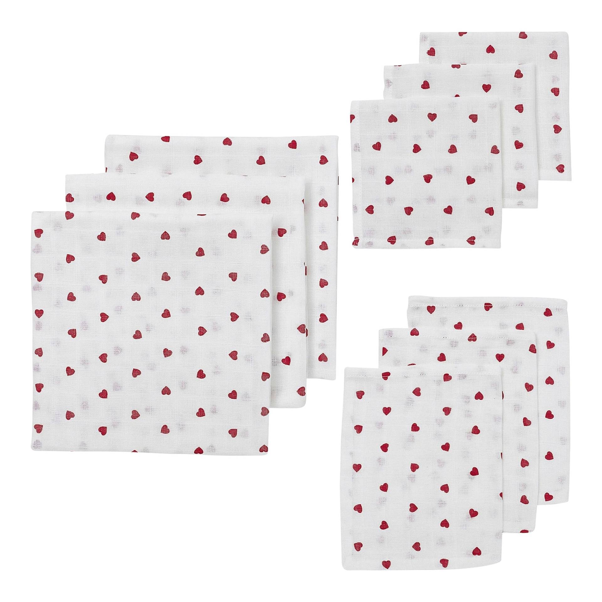 9-tlg. Starterset mit Mullwindeln, Spucktücher und Waschlappen 9-tlg. Starterset mit Mullwindeln, Spucktücher und Waschlappen von Meyco Baby