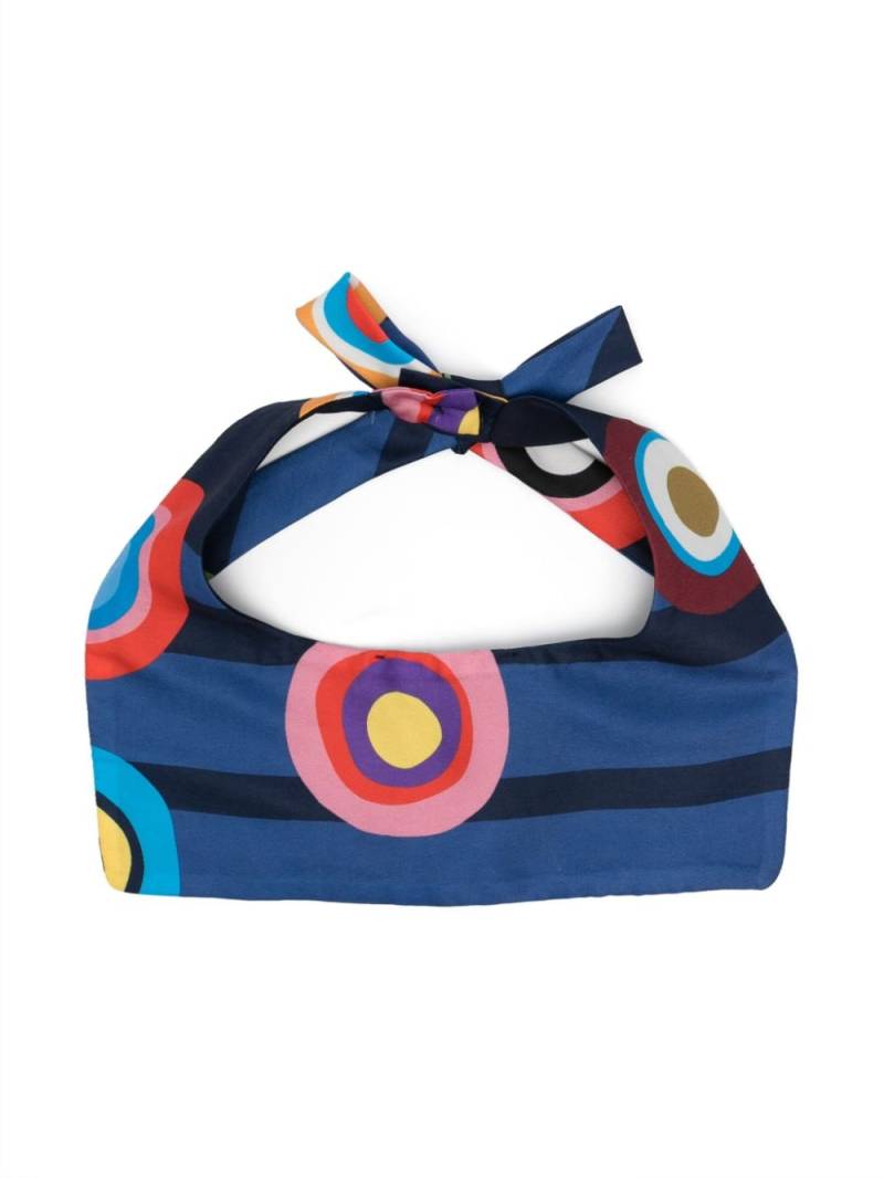 Mi Mi Sol abstract-print bow-detail headband - Blue von Mi Mi Sol