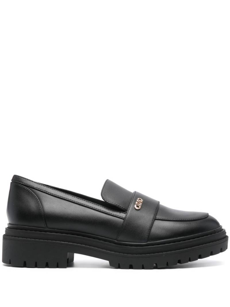 Michael Kors Collection logo-plaque leather loafers - Black von Michael Kors Collection