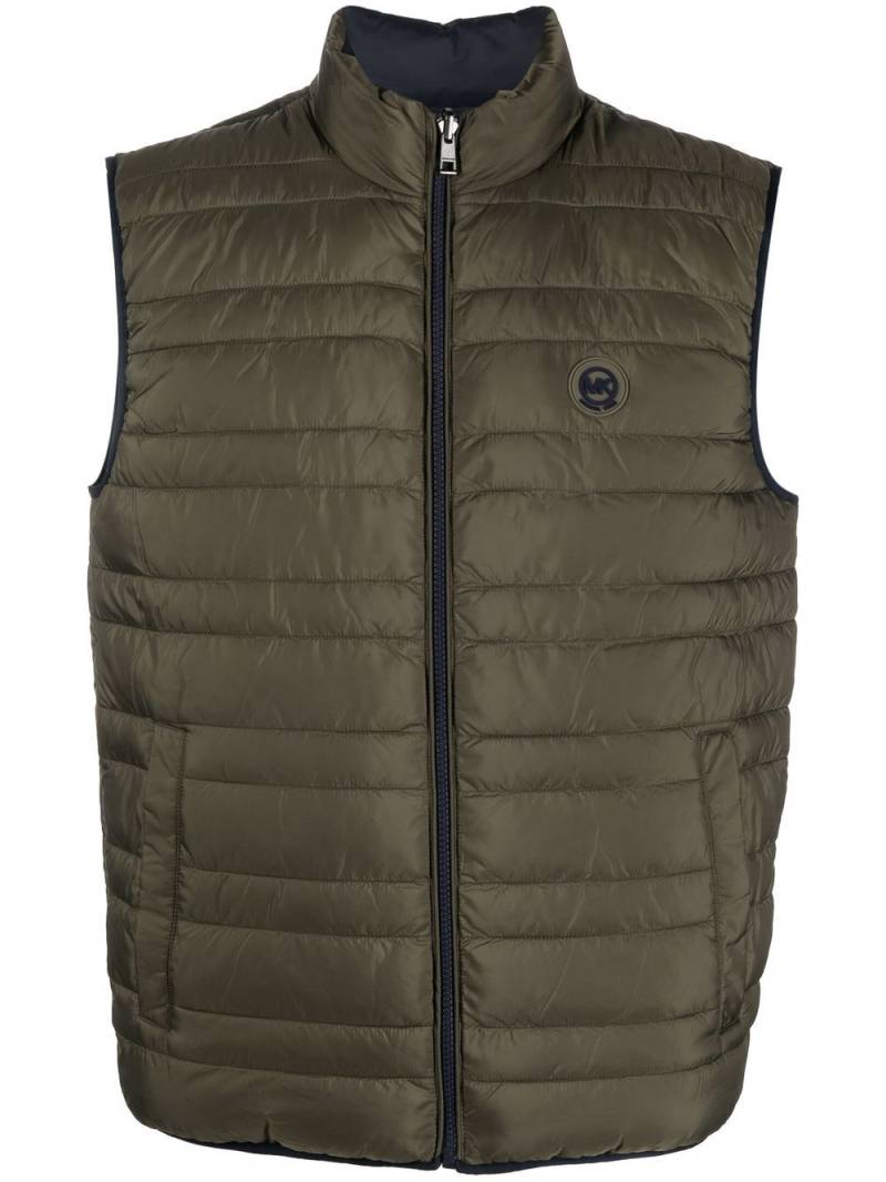 Michael Kors logo-plaque quilted gilet - Green von Michael Kors