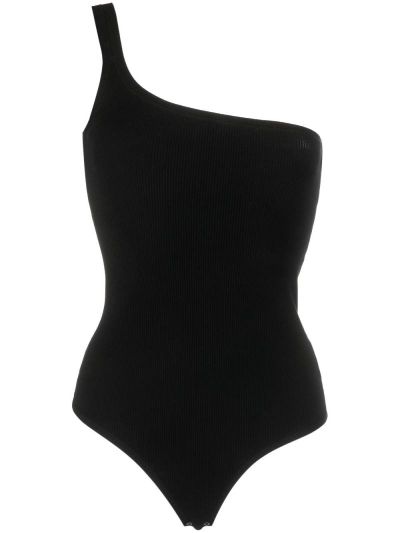 Michael Kors Collection one-shoulder ribbed-knit bodysuit - Black von Michael Kors Collection