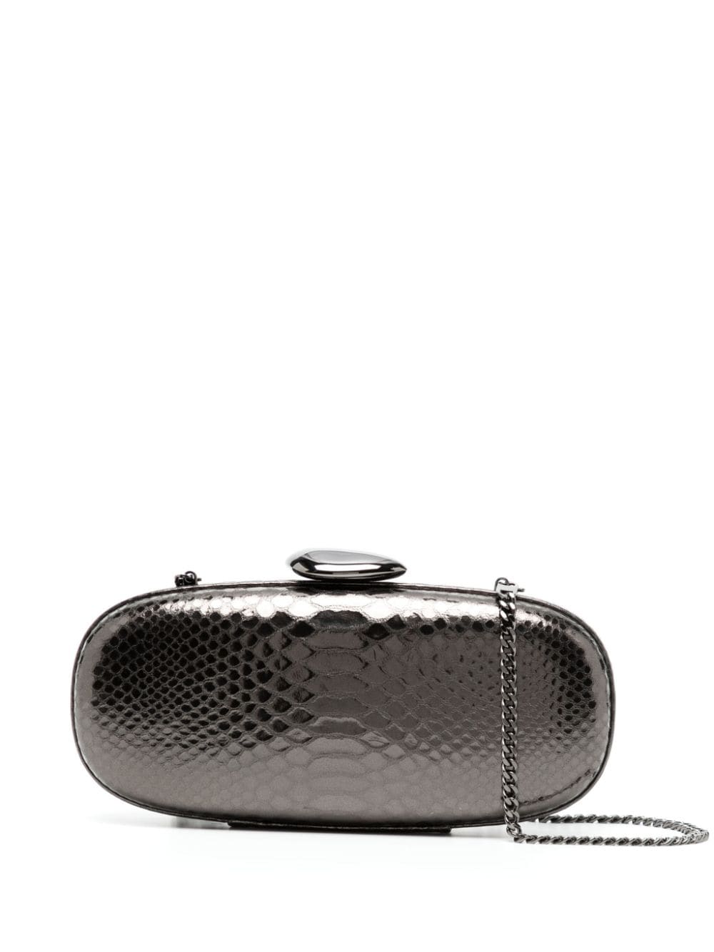 Michael Kors Collection small Tina python-embossed clutch bag - Grey von Michael Kors Collection