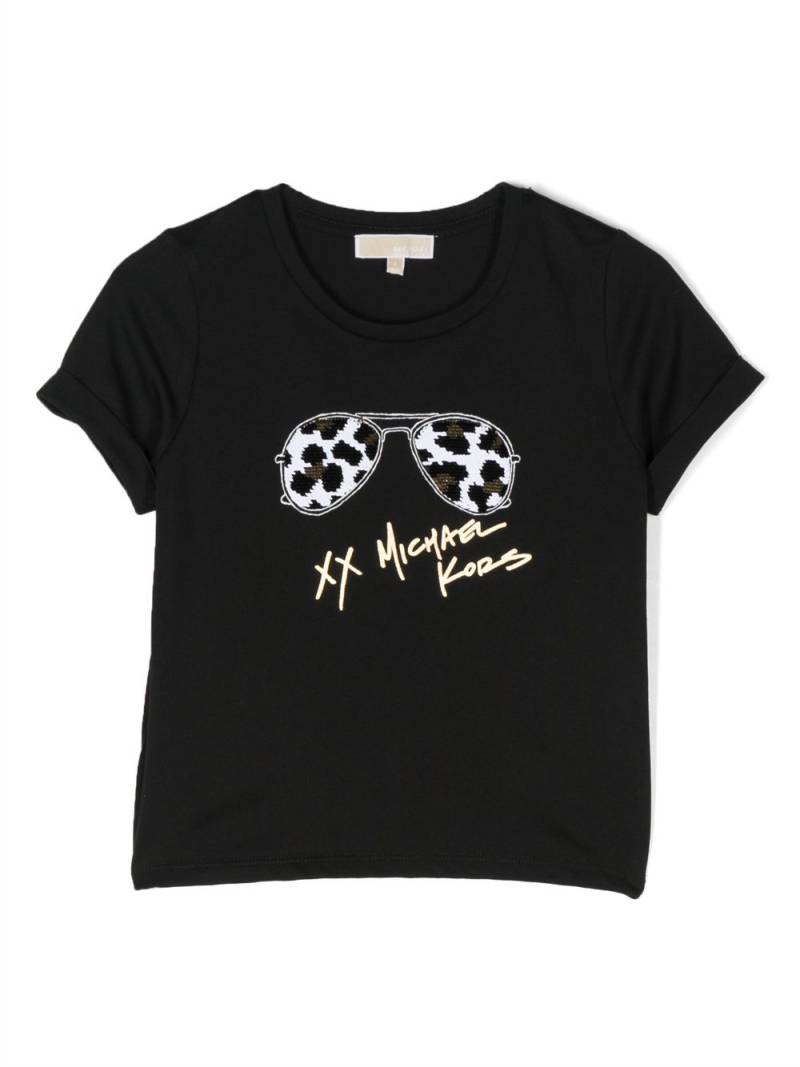 Michael Kors Kids autograph-print cotton-jersey T-shirt - Black von Michael Kors Kids