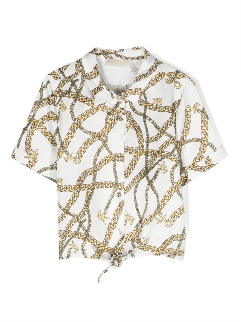 Michael Kors Kids chain-print short-sleeve shirt - White von Michael Kors Kids