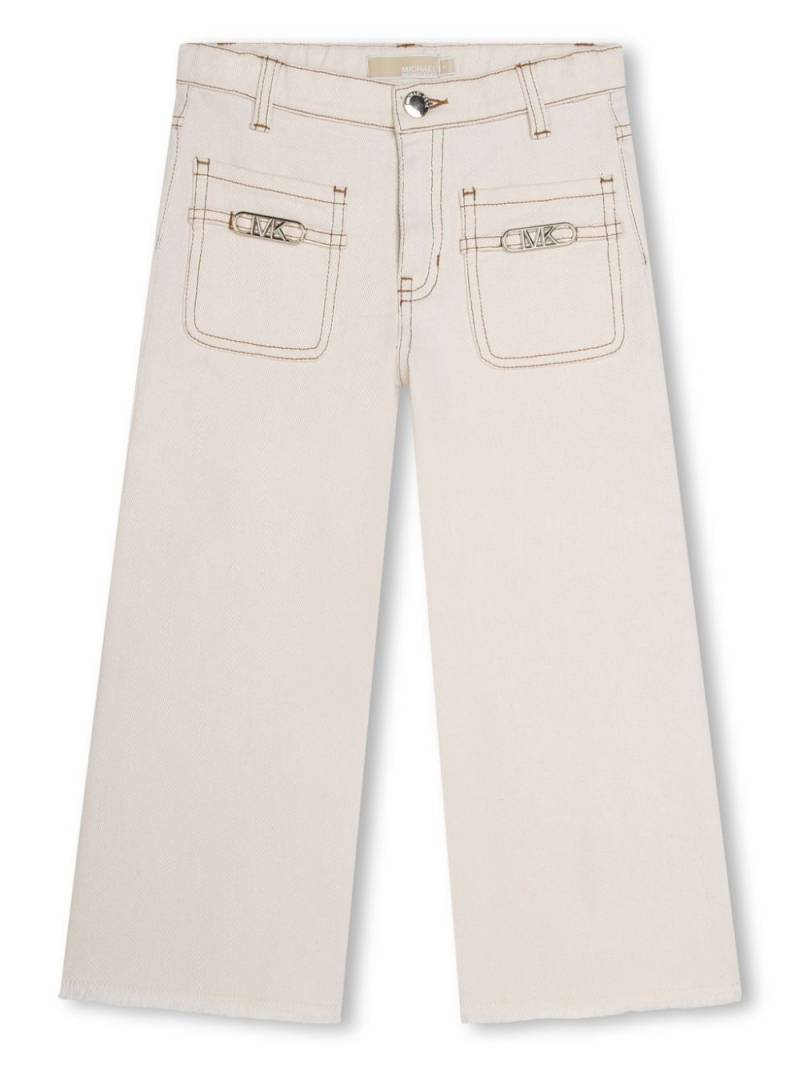 Michael Kors Kids contrast-stitching wide-leg jeans - Neutrals von Michael Kors Kids