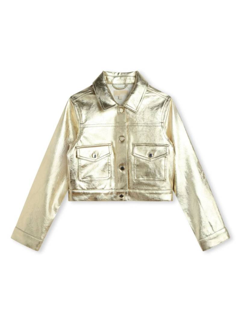 Michael Kors Kids cracked-effect button-up jacket - Gold von Michael Kors Kids