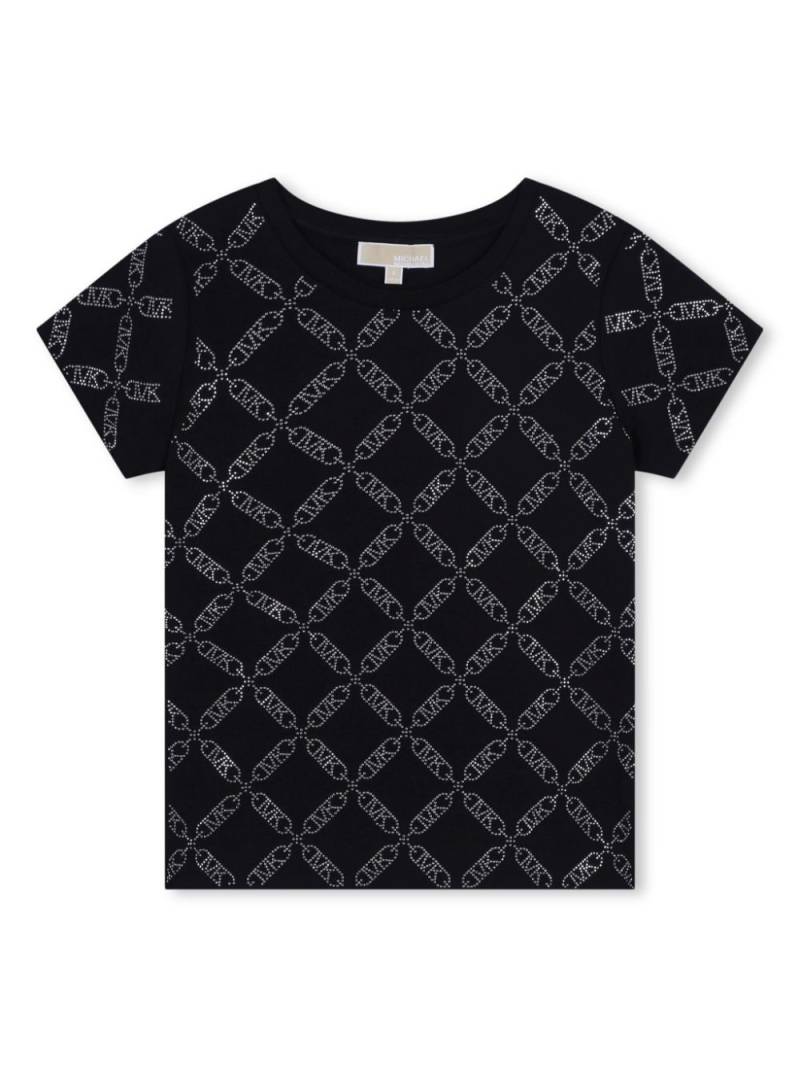 Michael Kors Kids crystal-logo cotton T-shirt - Black von Michael Kors Kids