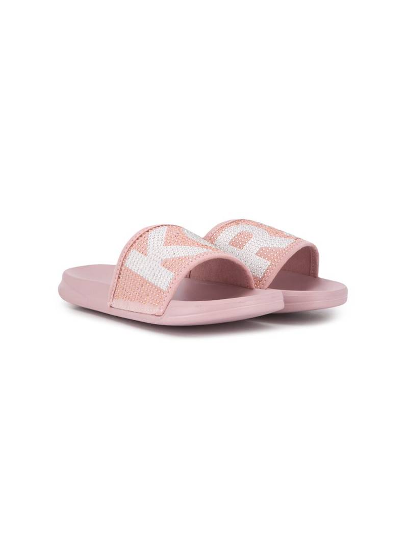 Michael Kors Kids embellished logo sliders - Pink von Michael Kors Kids