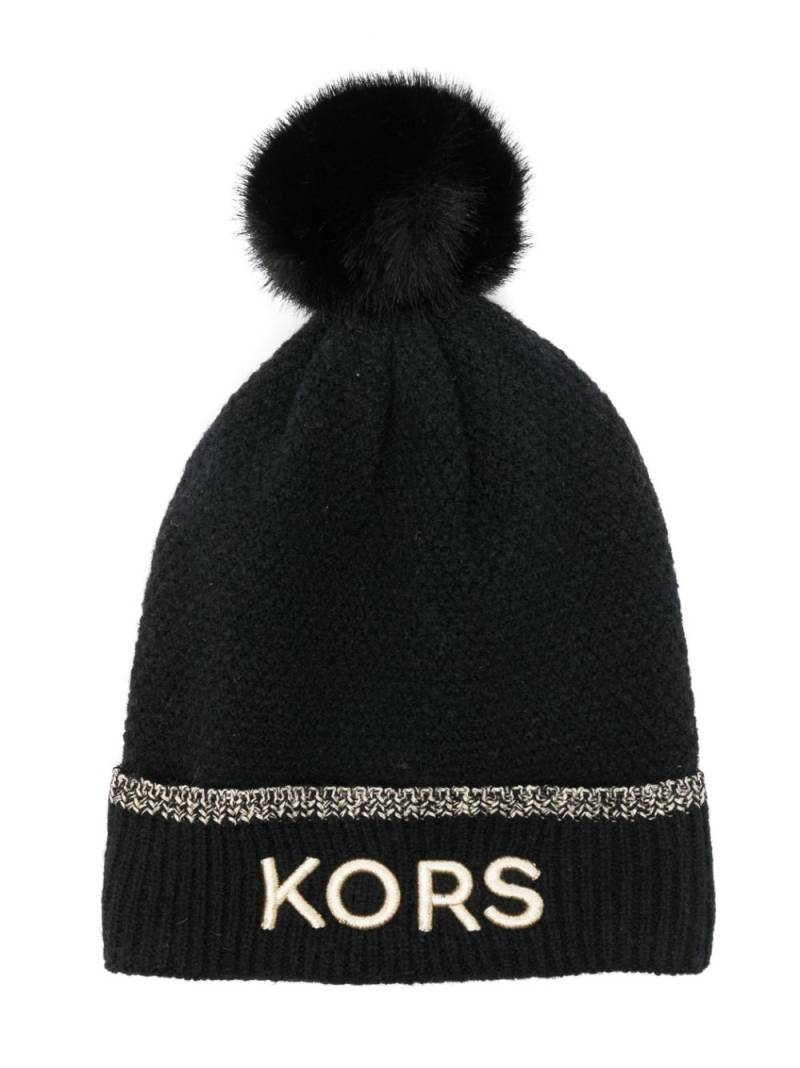 Michael Kors Kids embroidered-logo knit beanie - Black von Michael Kors Kids