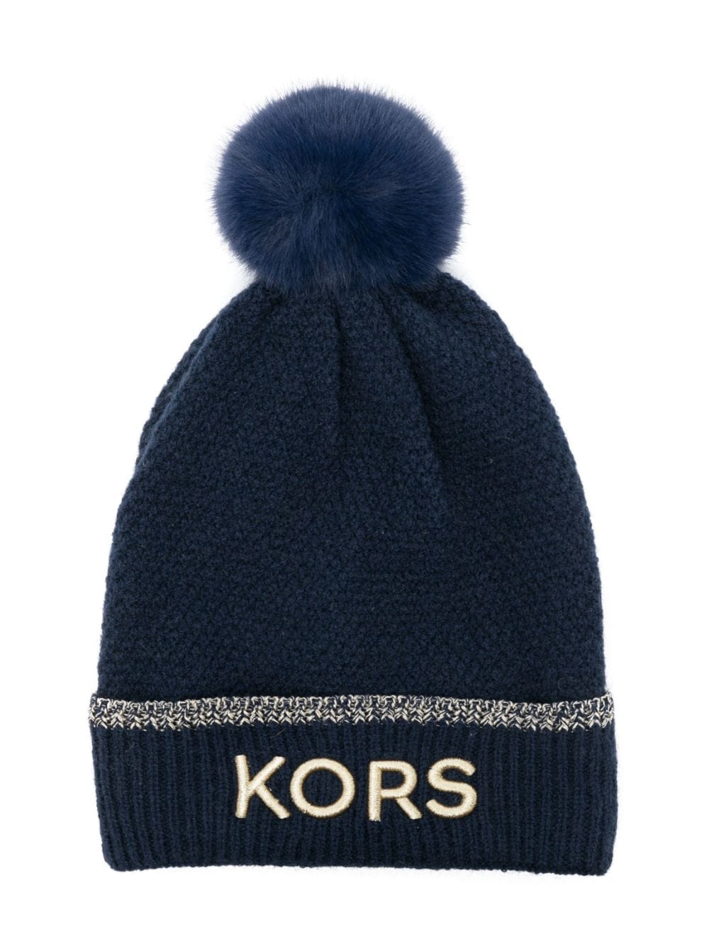 Michael Kors Kids embroidered-logo pompom beanie - Blue von Michael Kors Kids