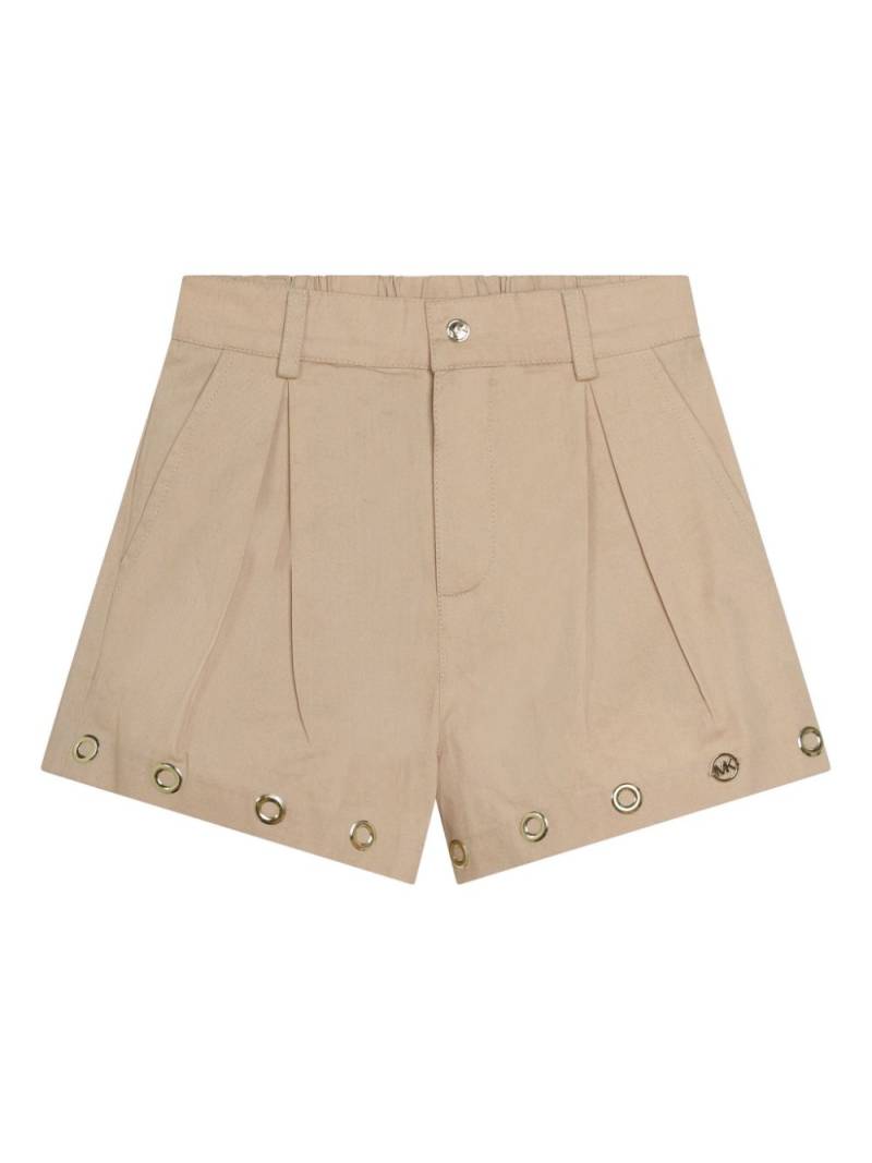 Michael Kors Kids eyelet-detail cotton shorts - Neutrals von Michael Kors Kids