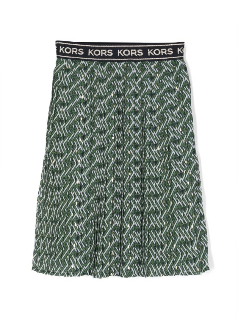 Michael Kors Kids graphic-print pleated skirt - Green von Michael Kors Kids