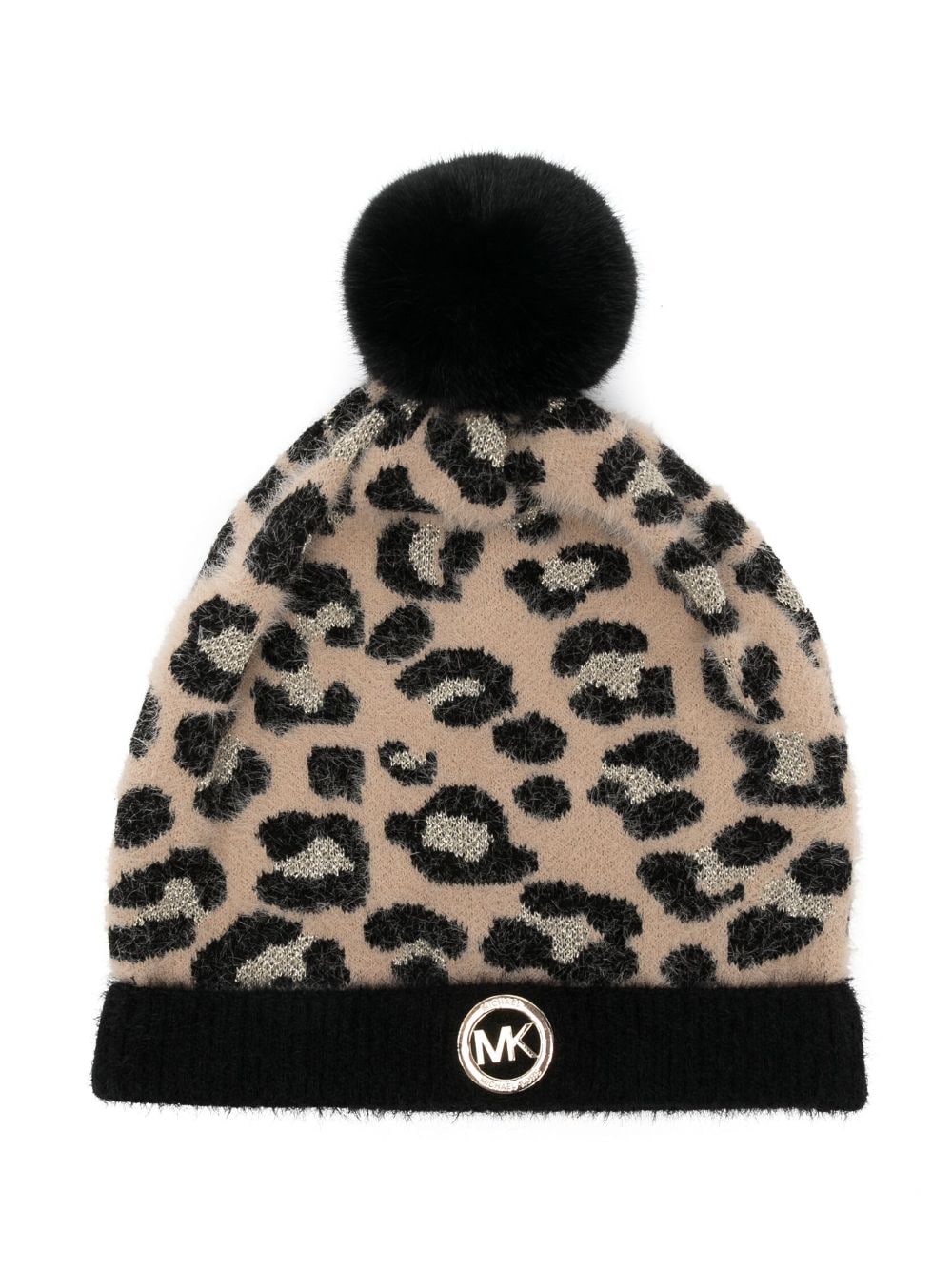 Michael Kors Kids leopard-print knit beanie - Brown von Michael Kors Kids