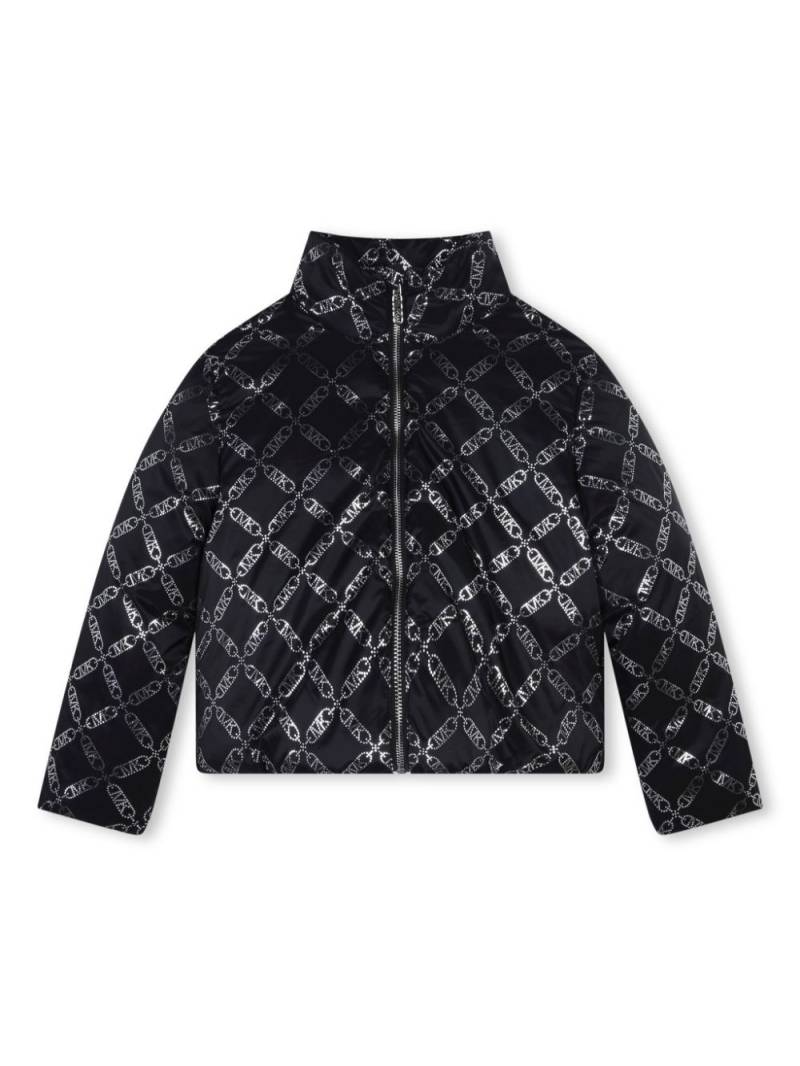 Michael Kors Kids logo chain-print puffer jacket - Black von Michael Kors Kids