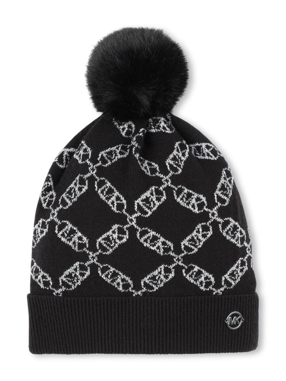 Michael Kors Kids logo-jacquard pompom beanie - Black von Michael Kors Kids