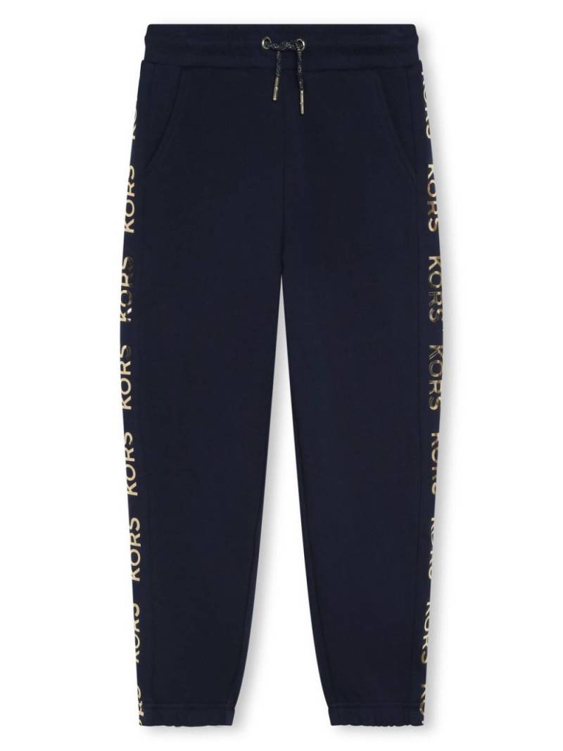 Michael Kors Kids logo-lettering cotton track pants - Blue von Michael Kors Kids