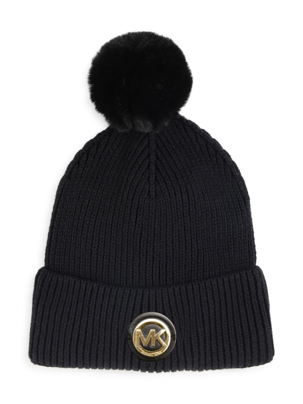 Michael Kors Kids logo-plaque cotton-blend beanie - Black von Michael Kors Kids