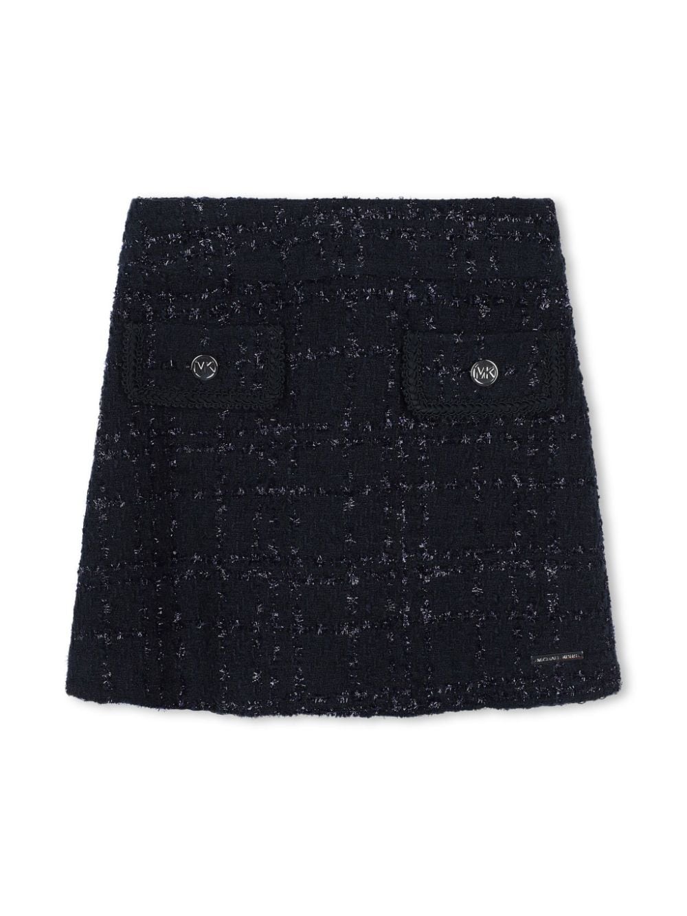 Michael Kors Kids logo-plaque tweed skirt - Blue von Michael Kors Kids