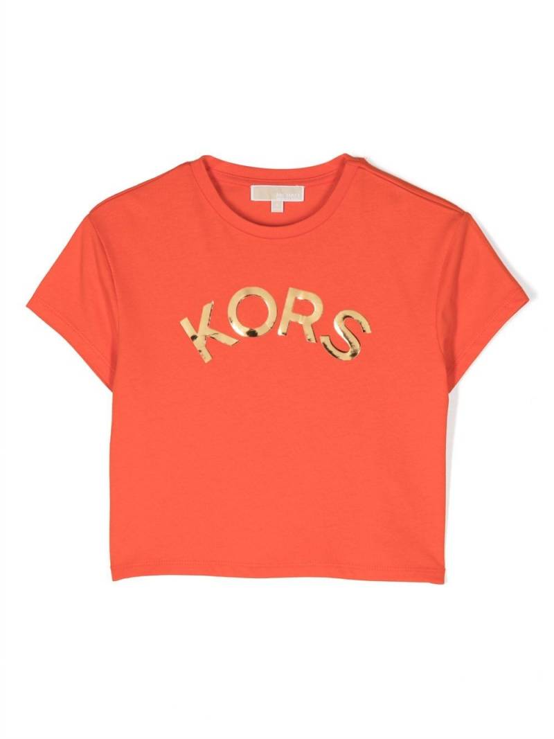 Michael Kors Kids logo-print cotton T-Shirt - Orange von Michael Kors Kids