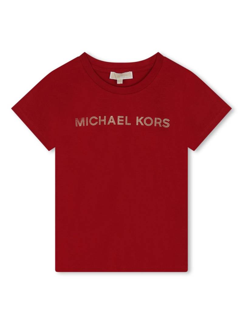 Michael Kors Kids logo-print crew-neck T-shirt - Red von Michael Kors Kids