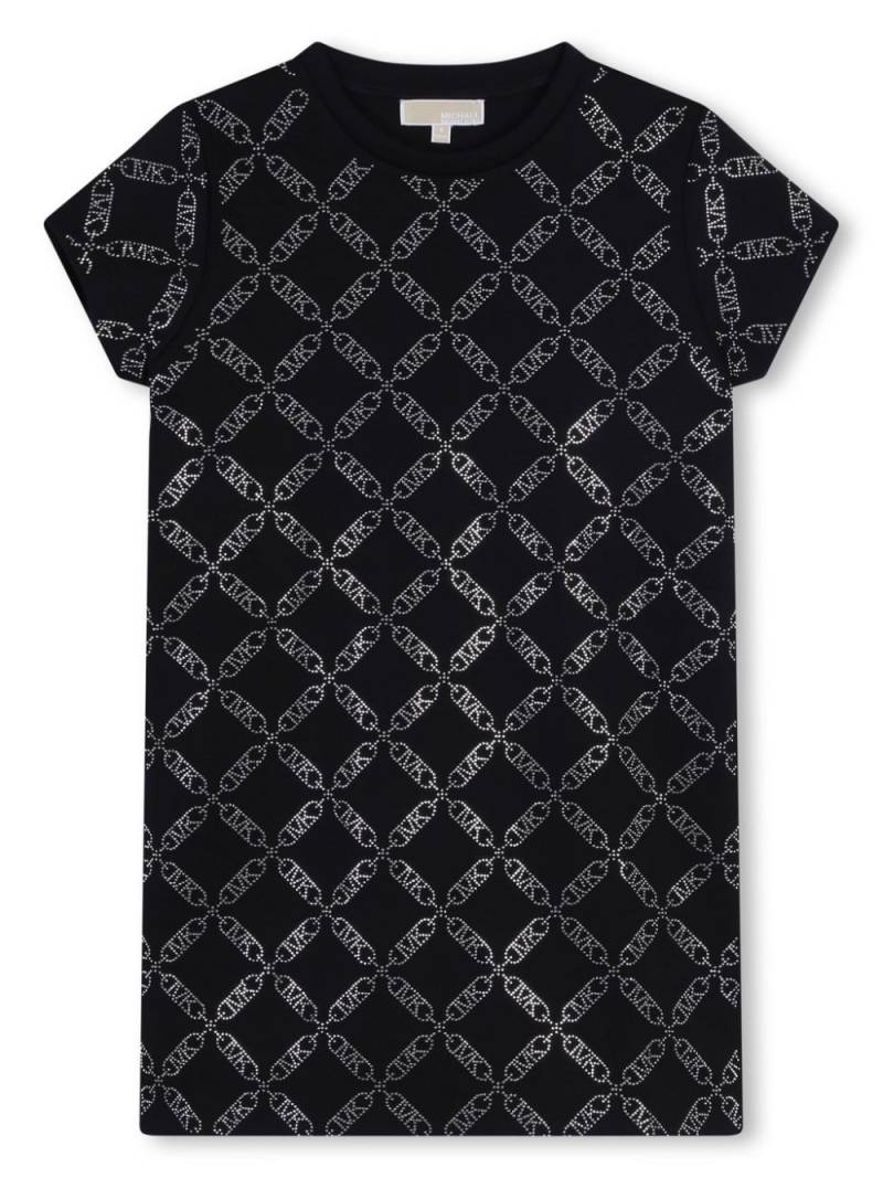 Michael Kors Kids logo-print rhinestone-embellished dress - Black von Michael Kors Kids