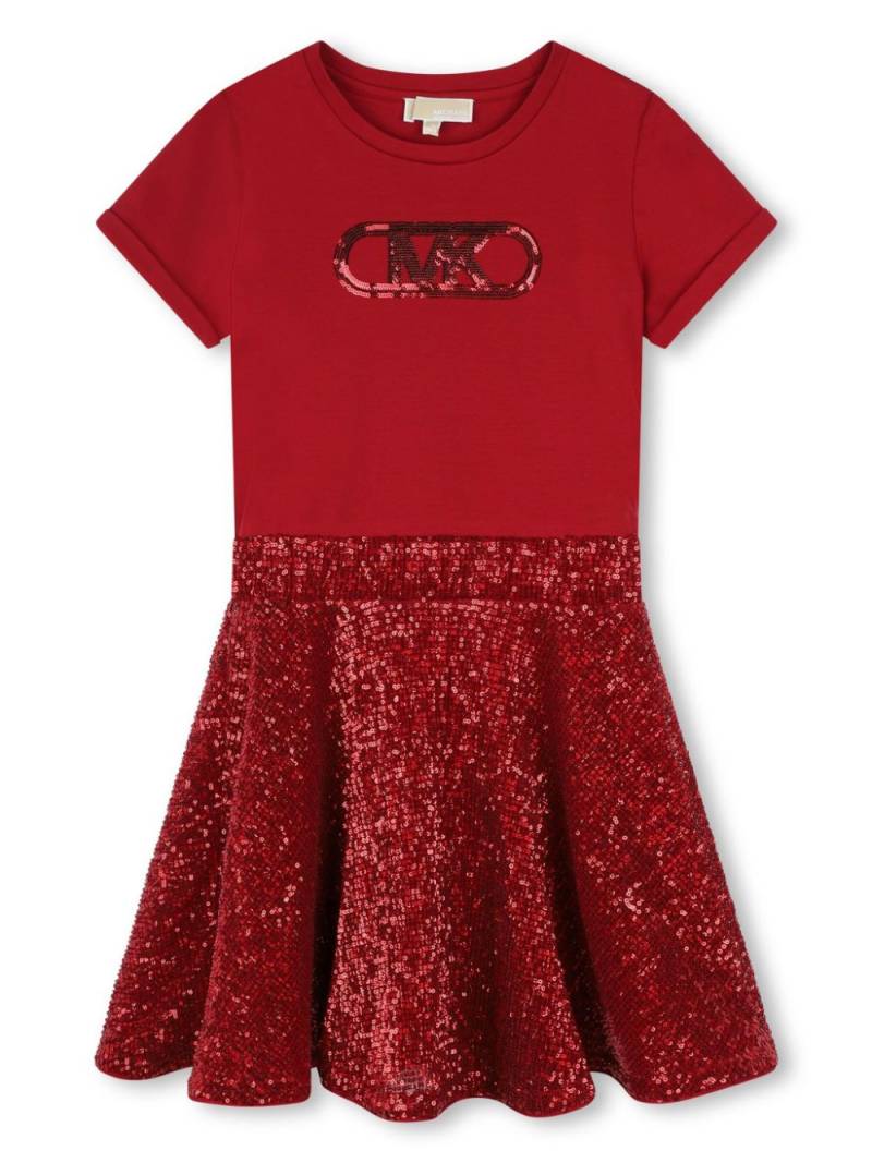 Michael Kors Kids logo-print sequin-embellished dress - Red von Michael Kors Kids