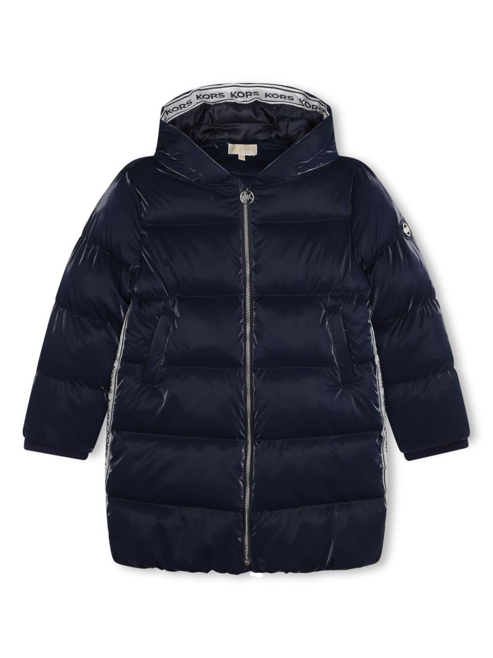 Michael Kors Kids logo-tape quilted coat - Blue von Michael Kors Kids