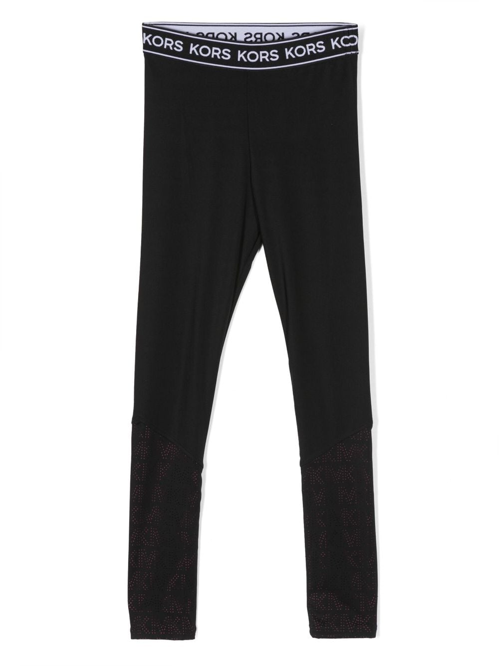 Michael Kors Kids logo-waistband panelled leggings - Black von Michael Kors Kids